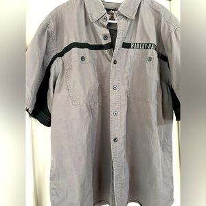 Men’s Harley-Davidson XL Grey Short Sleeve Button Down Shirt